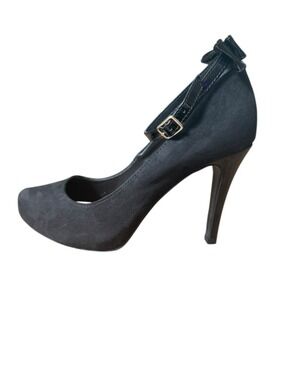 Women's Torrid Black MicroSuede Ankle Strap Bow Heels Size 8